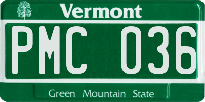 VT license plate PMC036