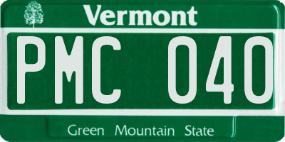 VT license plate PMC040