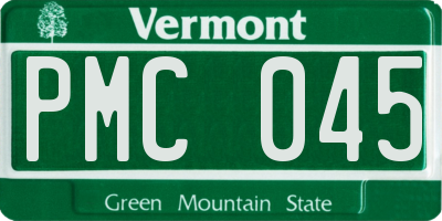 VT license plate PMC045