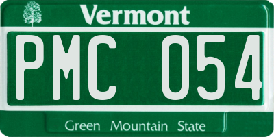 VT license plate PMC054