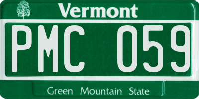 VT license plate PMC059