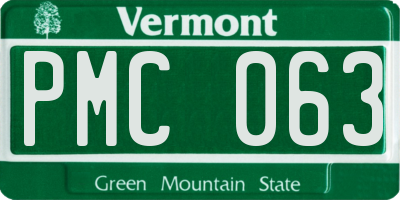 VT license plate PMC063
