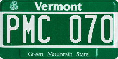 VT license plate PMC070