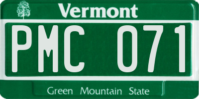 VT license plate PMC071