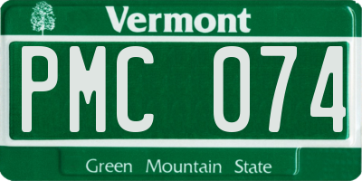 VT license plate PMC074