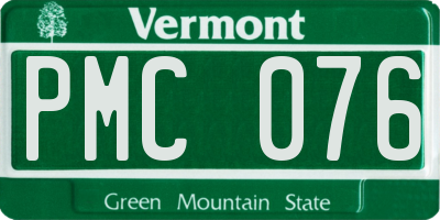 VT license plate PMC076
