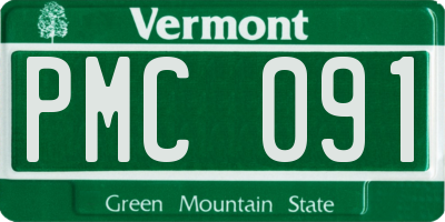 VT license plate PMC091