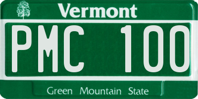 VT license plate PMC100