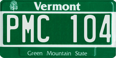 VT license plate PMC104