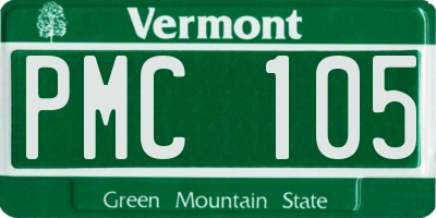 VT license plate PMC105