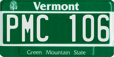 VT license plate PMC106