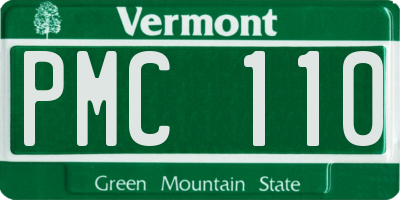 VT license plate PMC110