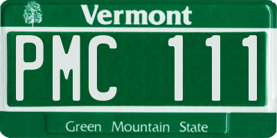 VT license plate PMC111