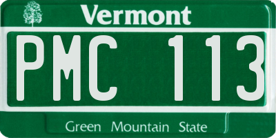 VT license plate PMC113