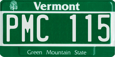 VT license plate PMC115