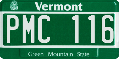 VT license plate PMC116