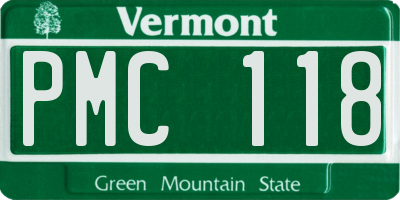 VT license plate PMC118