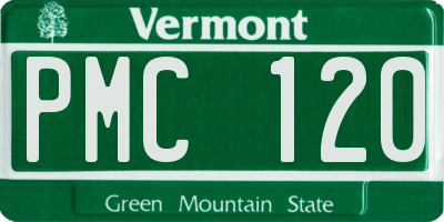 VT license plate PMC120