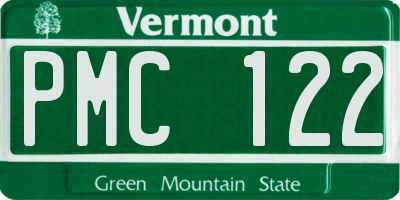 VT license plate PMC122