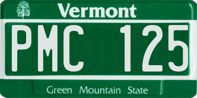 VT license plate PMC125