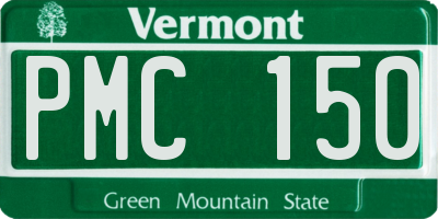 VT license plate PMC150
