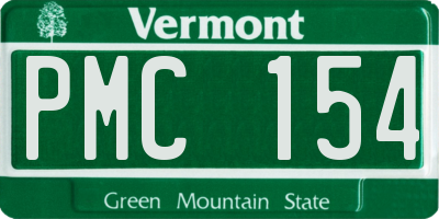 VT license plate PMC154