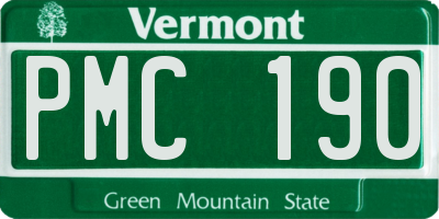VT license plate PMC190