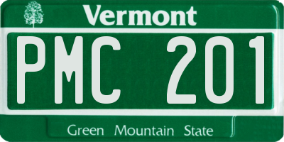 VT license plate PMC201