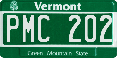 VT license plate PMC202