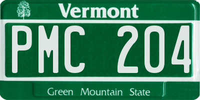 VT license plate PMC204