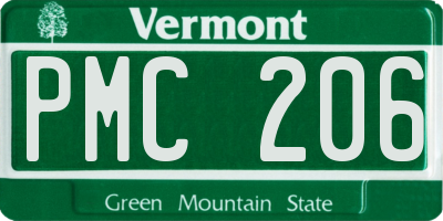 VT license plate PMC206