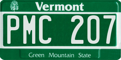 VT license plate PMC207