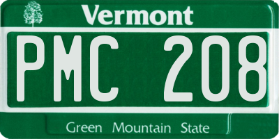 VT license plate PMC208