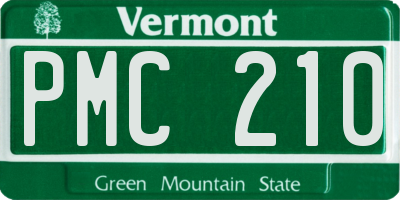 VT license plate PMC210