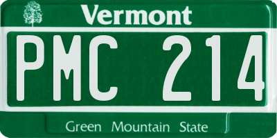 VT license plate PMC214