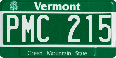 VT license plate PMC215