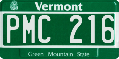 VT license plate PMC216