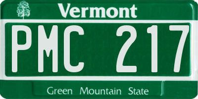 VT license plate PMC217