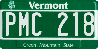 VT license plate PMC218