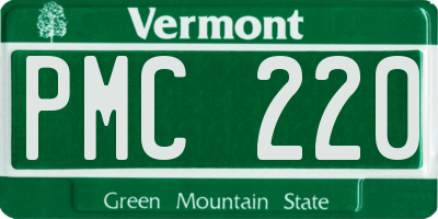 VT license plate PMC220