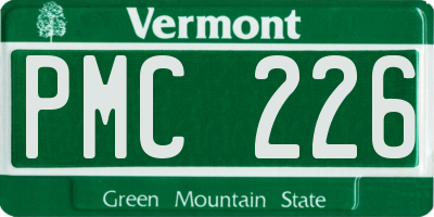 VT license plate PMC226
