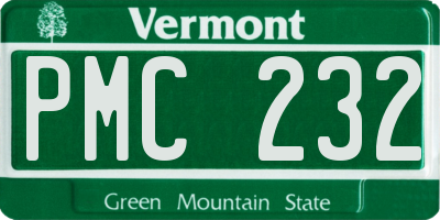 VT license plate PMC232