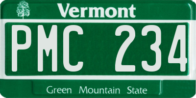 VT license plate PMC234