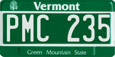VT license plate PMC235