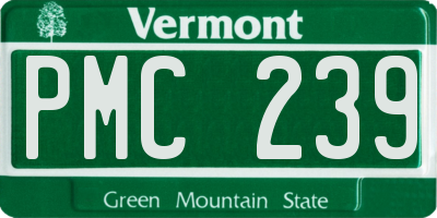 VT license plate PMC239