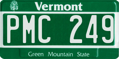 VT license plate PMC249