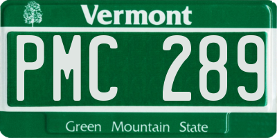VT license plate PMC289