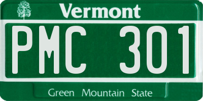 VT license plate PMC301