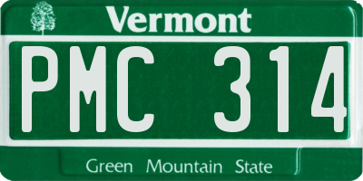 VT license plate PMC314