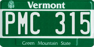 VT license plate PMC315